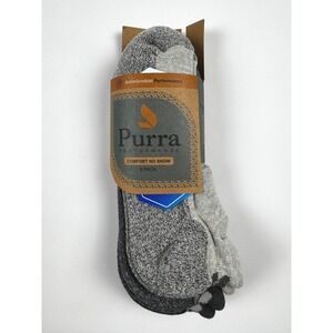 Purra Performance Comfort No Show‎ Socks Large Grey 3-Pack New In Packaging